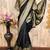 black silk blend banarasi saree with unstitched blouse piece