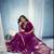 Magenta pure munga silk blend handloom saree and contrast weaving border with organza pallu