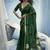 Green pure munga silk blend handloom saree and contrast weaving border with organza pallu