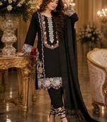 Black rayon embroidered kurta set