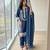 Navy blue rayon embroidered kurta set
