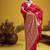 Red pure satin handloom weaving silk blend festival wear saree