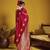 Red pure satin handloom weaving silk blend festival wear saree