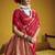 Red pure satin handloom weaving silk blend festival wear saree