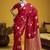 Red pure satin handloom weaving silk blend festival wear saree