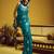 Teal pure satin handloom weaving silk blend festival wear saree