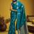 Teal pure satin handloom weaving silk blend festival wear saree