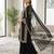 Black silk blend embroidered palazzo set