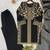 Black silk blend embroidered palazzo set