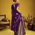 Wine pure satin handloom weaving silk blend festival wear saree
