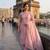 Pink silk blend embroidered kurta set