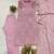 Pink silk blend embroidered kurta set