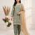 Green silk blend embroidered farshi salwar set