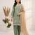 Green silk blend embroidered farshi salwar set
