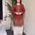 Maroon silk blend embroidered palazzo set