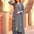 Grey silk blend embroidered palazzo set