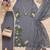 Grey silk blend embroidered palazzo set