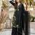 Black silk blend embroidered palazzo set
