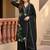 Black silk blend embroidered palazzo set