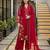Magenta silk blend embroidered palazzo set