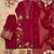 Magenta silk blend embroidered palazzo set