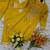 Yellow silk blend embroidered palazzo set
