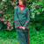 Teal crepe printed farshi salwar set