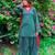 Teal crepe printed farshi salwar set