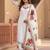 White faux georgette embroidered palazzo set