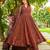 Brown silk blend embroidered palazzo set