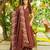 Brown silk blend embroidered palazzo set