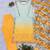 Yellow silk blend embroidered kurta set