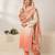 Peach silk blend embroidered kurta set