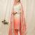 Peach silk blend embroidered kurta set