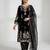 Black silk blend embroidered kurta set