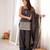Grey silk blend embroidered farshi salwar set