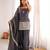 Grey silk blend embroidered farshi salwar set