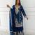 blue silk blend embroidered sharara set
