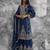 blue silk blend embroidered sharara set