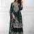 Dark green silk blend embroidered sharara set