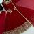 Maroon faux georgette embroidered flared gown set
