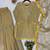 Gold silk blend embroidered palazzo set