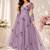 Lavender georgette printed anarkali set