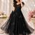 Black georgette printed anarkali set