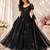 Black georgette printed anarkali set