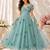 Turquoise georgette printed anarkali set