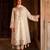Cream silk blend embroidered kurta set