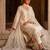 Cream silk blend embroidered kurta set