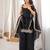 Black silk blend embroidered sharara set