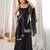 Black silk blend embroidered sharara set